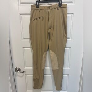 Devon Aire Ladies All-Pro Ribbed Riding Breeches Tan Size 28R Horse